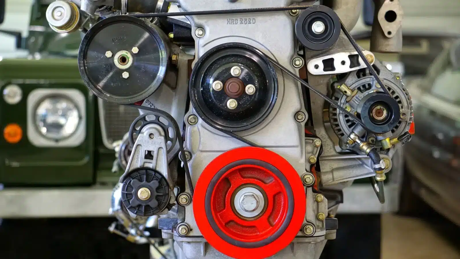 Remplacement d'une courroie d'accessoire de voiture par un mécanicien